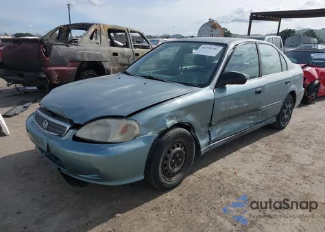 2000 Honda Civic Lx из США, поврежденный, VIN 1HGEJ6674YL042595